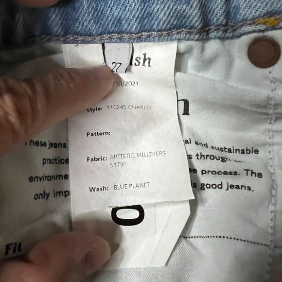 Boyish Womens Denim The Charley High Rise Wide Leg Sz 27 in BLUE PLANET - Picture 7 of 11